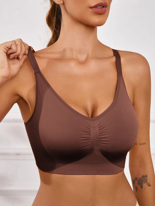 Brassière de Sport Sans Couture Femme – Séchage Rapide, Bonnet Amovible, Bretelles Ajustables | 5 Coloris