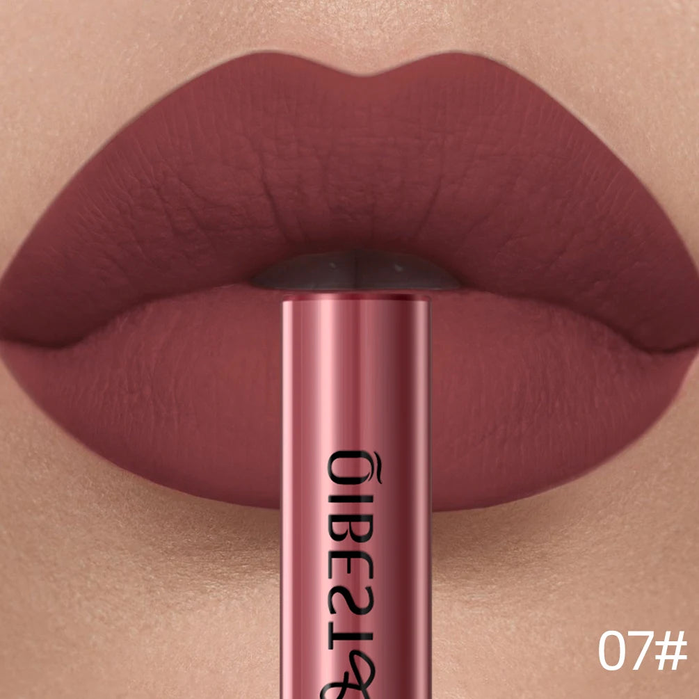 Rouge à Lèvres Liquide Mat Longue Tenue – Velours, Waterproof, 24 Teintes | QiBest