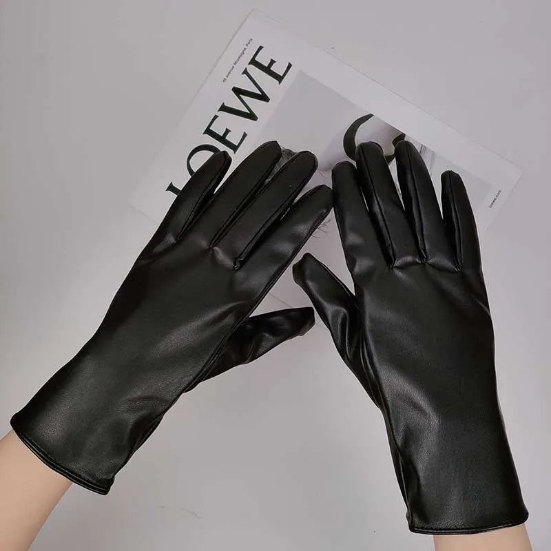 Gants doublés en similicuir