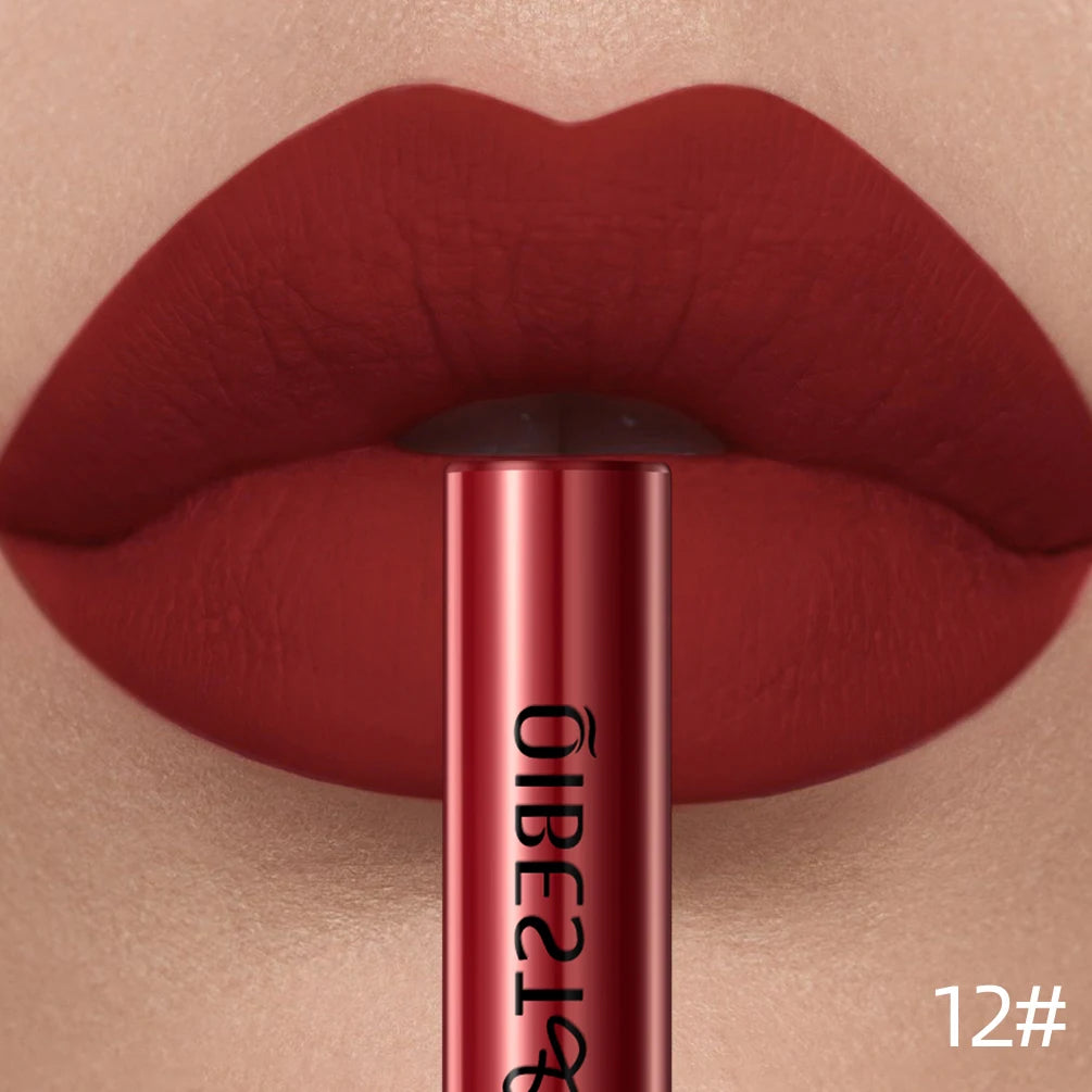 Rouge à Lèvres Liquide Mat Longue Tenue – Velours, Waterproof, 24 Teintes | QiBest